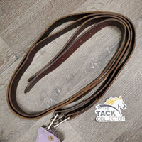 Thick Stirrup Leathers *gc/fair, uneven, xholes, unstitched, older, creased