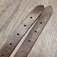Thick Stirrup Leathers *gc/fair, uneven, xholes, unstitched, older, creased
