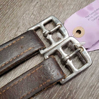 Thick Stirrup Leathers *gc/fair, uneven, xholes, unstitched, older, creased
