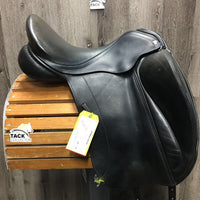 17" *MW 5.5" Sankey Jacinda Dressage Saddle, Black Sankey Nylon/Fleece Saddle Cover, Xlg Front Exterior Blocks, Front & Rear Gusset Panels, Wool Flocking, Flaps: 15.5"L x 12"W Serial # 100516 17T

