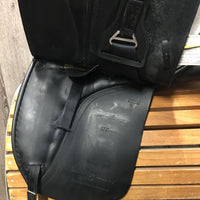 17" *MW 5.5" Sankey Jacinda Dressage Saddle, Black Sankey Nylon/Fleece Saddle Cover, Xlg Front Exterior Blocks, Front & Rear Gusset Panels, Wool Flocking, Flaps: 15.5"L x 12"W Serial # 100516 17T
