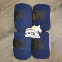 4 Fleece Polos *gc, hairy, clean, clumpy, dirt?stains, rubs