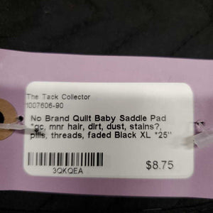 Quilt Baby Saddle Pad *gc, mnr hair, dirt, dust, stains?, pills, threads, faded
