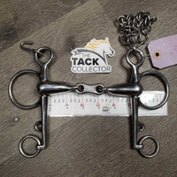 LS Thick Hollow Mouth French Link Pelham Bit, flat center bar, chain *xc/like new
