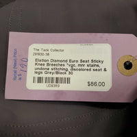 Euro Seat Sticky Knee Breeches *vgc, mnr stains, undone stitching, discolored seat & legs
