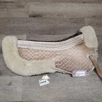 Sheepskin Shimmable Half Pad, 0 Shims *gc, v. stained, clumpy, dirt, dingy, stains, mnr hair