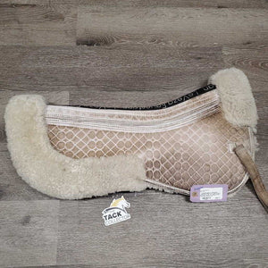Sheepskin Shimmable Half Pad, 0 Shims *gc, v. stained, clumpy, dirt, dingy, stains, mnr hair