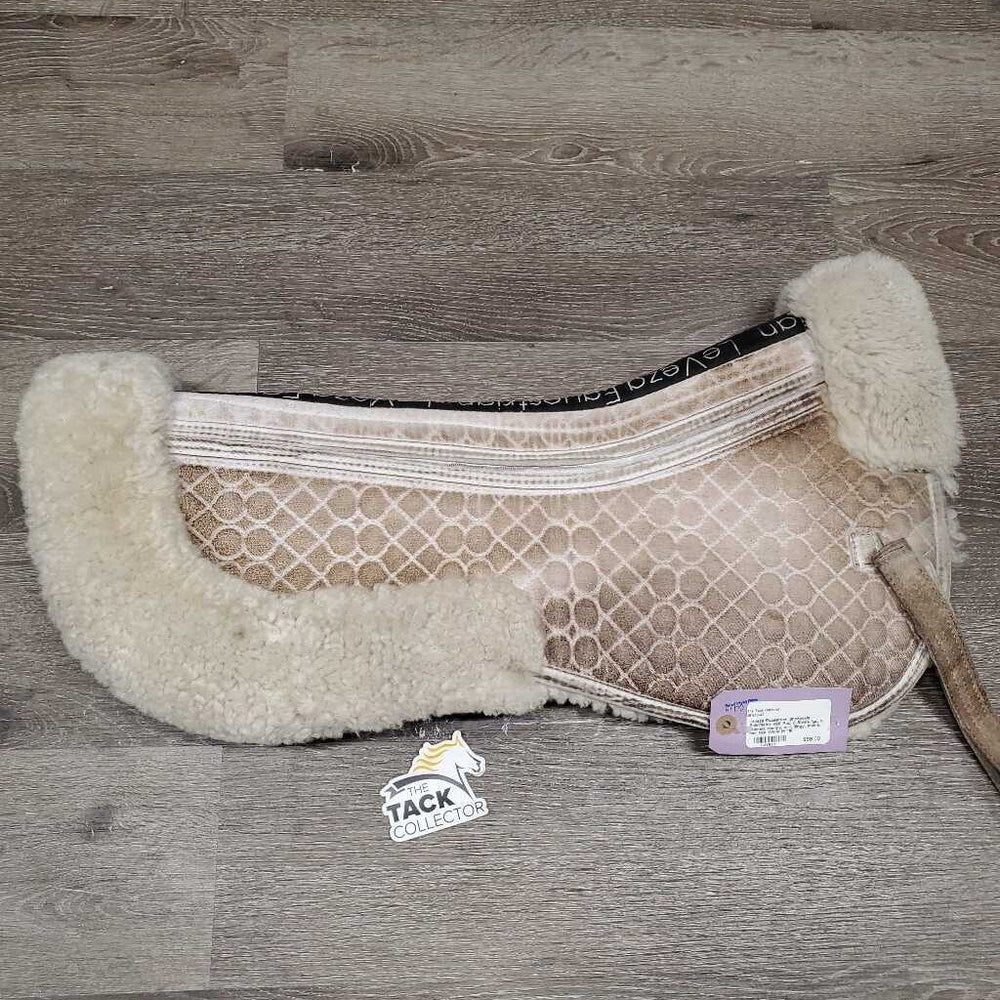 Sheepskin Shimmable Half Pad, 0 Shims *gc, v. stained, clumpy, dirt, dingy, stains, mnr hair