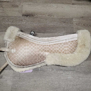 Sheepskin Shimmable Half Pad, 0 Shims *gc, v. stained, clumpy, dirt, dingy, stains, mnr hair