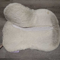 Sheepskin Shimmable Half Pad, 0 Shims *gc, v. stained, clumpy, dirt, dingy, stains, mnr hair