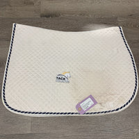 Quilt Jumper Saddle Pad, 1x piping *gc, mnr dirt, stains, rubs, cut tabs, hair, pills, dingy
