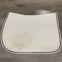 Quilt Jumper Saddle Pad, 1x piping *gc, mnr dirt, stains, rubs, cut tabs, hair, pills, dingy
