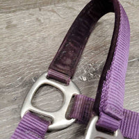 Nylon Halter, Velvet Padding, adj, snap *vgc, mnr hair, frayed holes, dirt?stains & velvet rubs
