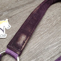 Nylon Halter, Velvet Padding, adj, snap *vgc, mnr hair, frayed holes, dirt?stains & velvet rubs
