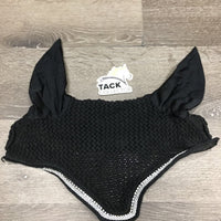 Crochet Fly Veil Ear Bonnet, Piping, Bling *gc, hair, dirt, faded, twisted, curled edge