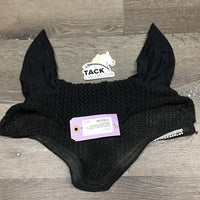 Crochet Fly Veil Ear Bonnet, Piping, Bling *gc, hair, dirt, faded, twisted, curled edge
