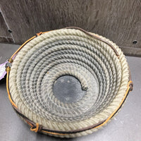 Lariat Bowl, leather lace top *gc, rubs, stains
