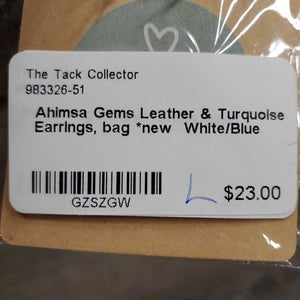 Leather & Turquoise Earrings, bag *new