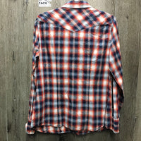 LS Western Shirt, snaps *gc, seam puckers, loose threads, crinkled
