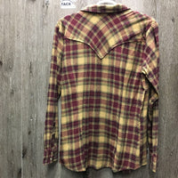 LS Flannel Western Shirt, snaps *vgc
