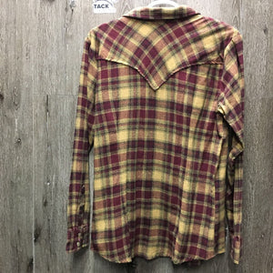 LS Flannel Western Shirt, snaps *vgc