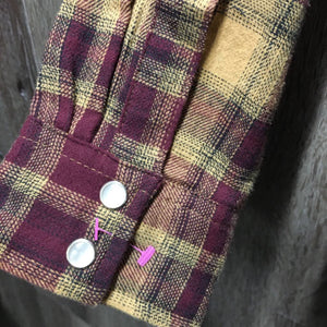 LS Flannel Western Shirt, snaps *vgc