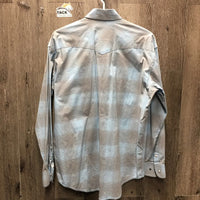 MENS LS Western Shirt, Snap *vgc/gc, seam puckers, marker
