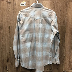 MENS LS Western Shirt, Snap *vgc/gc, seam puckers, marker