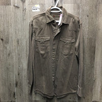 MENS LS Western Shirt, Snaps *vgc, mnr faded, hair & seam puckers
