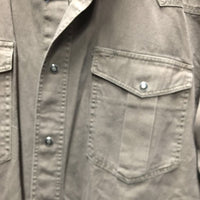 MENS LS Western Shirt, Snaps *vgc, mnr faded, hair & seam puckers
