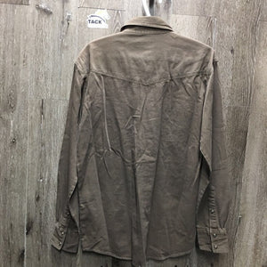 MENS LS Western Shirt, Snaps *vgc, mnr faded, hair & seam puckers
