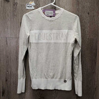 LS Light Cotton Sweater *vgc, pilly, mnr snags, unstitched logo, older