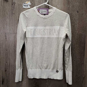 LS Light Cotton Sweater *vgc, pilly, mnr snags, unstitched logo, older