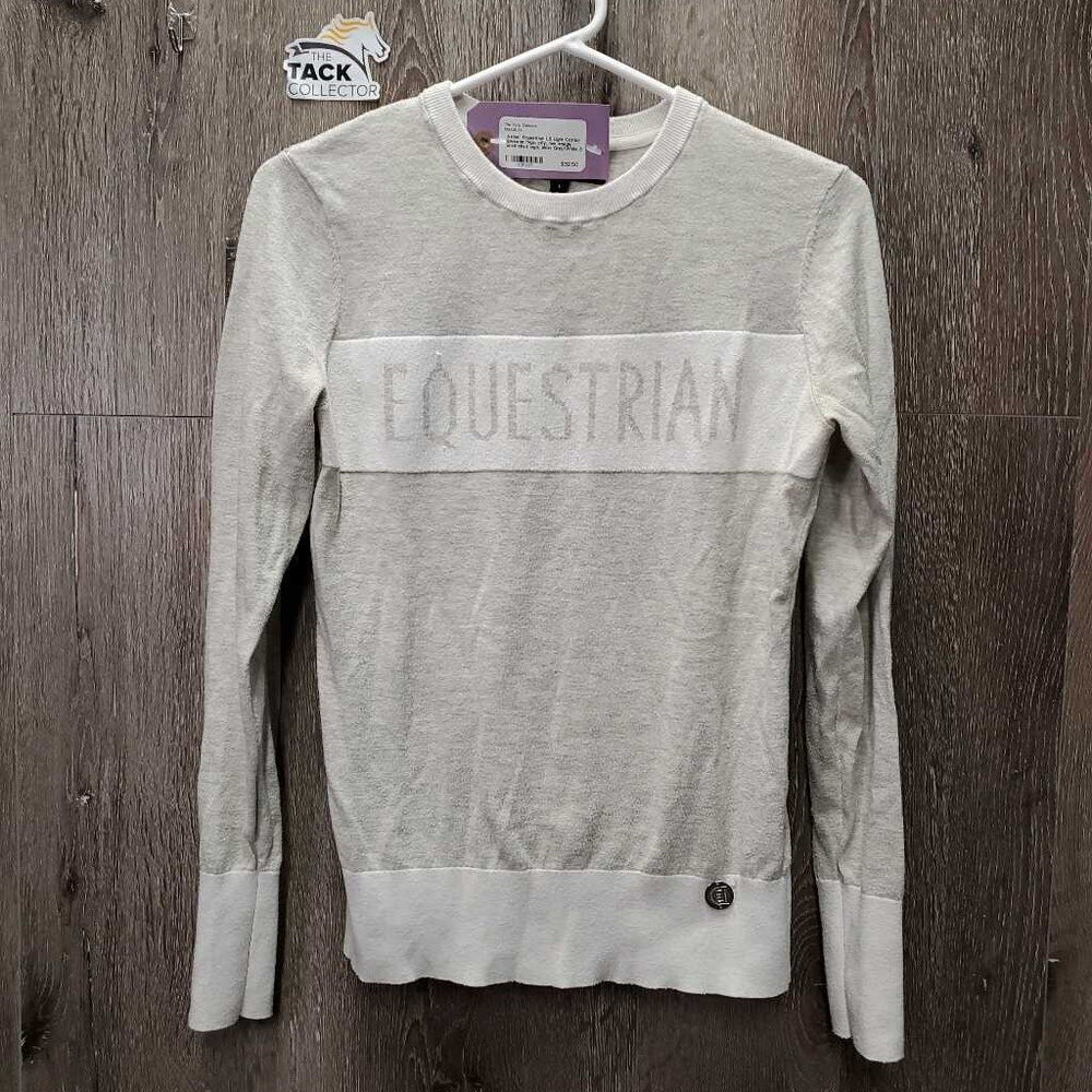 LS Light Cotton Sweater *vgc, pilly, mnr snags, unstitched logo, older