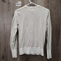 LS Light Cotton Sweater *vgc, pilly, mnr snags, unstitched logo, older
