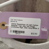 LS Light Cotton Sweater *vgc, pilly, mnr snags, unstitched logo, older
