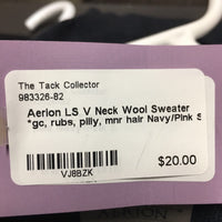 LS V Neck Wool Sweater *gc, rubs, pilly, mnr hair