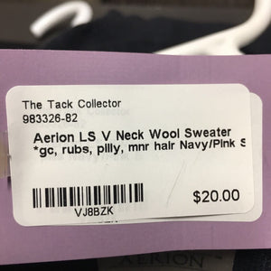 LS V Neck Wool Sweater *gc, rubs, pilly, mnr hair