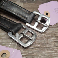 Pr Stirrup Leathers *vgc, mnr dirt, dents, stiff, dry, scrapes, peeled spots