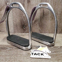 Pr Fine Hvy Stirrup Irons, grips *vgc, clean, mnr scuffs & scratches
