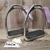 Pr Fine Hvy Stirrup Irons, grips *vgc, clean, mnr scuffs & scratches
