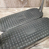 Pr Fine Hvy Stirrup Irons, grips *vgc, clean, mnr scuffs & scratches
