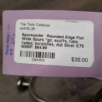 Rounded Edge Flat Wide Spurs *gc, scuffs, rubs, faded, scratches, dull
