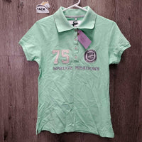 SS Polo Shirt, 1/2 Button Up "Team Spruce Meadows", tag *new

