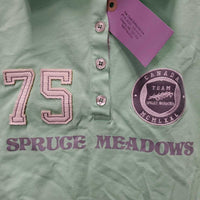 SS Polo Shirt, 1/2 Button Up "Team Spruce Meadows", tag *new