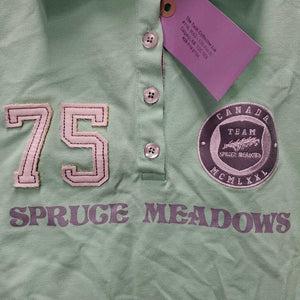 SS Polo Shirt, 1/2 Button Up "Team Spruce Meadows", tag *new