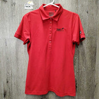 SS Polo Shirt, 1/3 Button Up "Team Spruce Meadows" *gc, peeled logo
