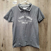 SS Polo Shirt, 1/4 Button Up "Team Spruce Meadows" *vgc, creased velvet
