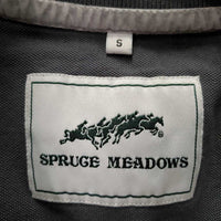 SS Polo Shirt, 1/4 Button Up "Team Spruce Meadows" *vgc, creased velvet
