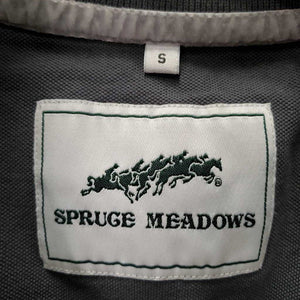 SS Polo Shirt, 1/4 Button Up "Team Spruce Meadows" *vgc, creased velvet